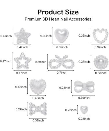 600 PCS Assorted 3D Heart Nail Charms for Acrylic Nails - Nail Gems & Charms for DIY Nail Art - Buy Online on GoSupps.com