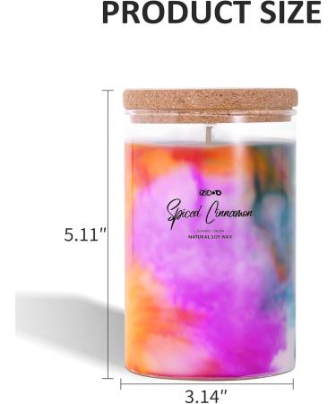 IZIDDO 15oz Cinnamon Aromatherapy Candle - Colourful Scented Candles Long Lasting 90 Hour Burn Perfect Gifts for Home & Special Occasions - Buy Online on GoSupps.com