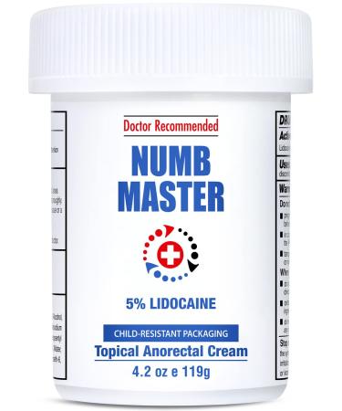 Clinical Resolution Numb Master 5% Lidocaine Numbing Cream Maximum Strength Topical Anesthetic, Fast-Acting Pain Relief Burn Itch with Aloe Vera & Vitamin E, 4.2 oz