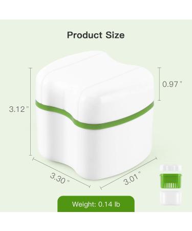 Annhua Dental Storage Container with Flushable Basket Denture Boxes Denture Retainer Case for Soaking and Cleaning Dentures Home & Travel Use(Light Green) - Buy Online on GoSupps.com