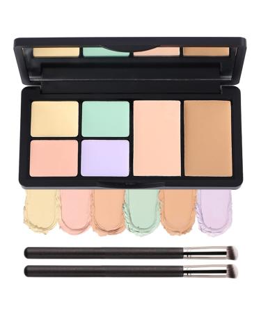 Concealer Contour Palette Cosmetics Cream Contour and Highlighting Makeup Kit 6 In 1 Contouring Foundation Concealer Palette Conceals Dark Circles Blemish Waterproof Long-Lasting-Cruelty Free (#01)