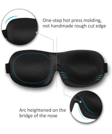 AMAZKER Invisible Alar Deep Orbit 3D Eye Mask - Ultra Lightweight & Comfortable Sleep Mask for Travel, Nap, Shift Work - Black & Blue - Buy Online on GoSupps.com