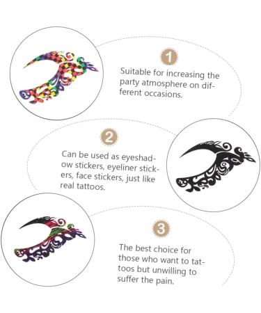 FOMIYES 16 Pairs Eye Shadow Eyeliner Stickers Rhinestone Stickers Eye Makeup Tattoos Stickers Eye Decor Gem 7.6x4.3cmx2pcs Assorted Colorx2pcs - Buy Online on GoSupps.com