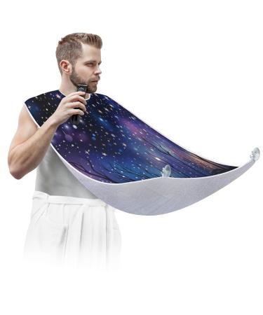 Astronaut Beard Bib Apron Beard Hair Catcher for Men Shaving Fathers Day Anniversary Christmas Gifts for Dad Husband Beard Bib with 2 Suction Cups