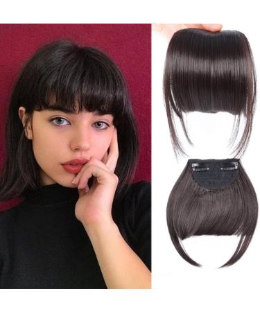 Bangs Hair Clip Fringe Bangs Synthetic Hair Extensions Clip in Bangs 6" Short Straight Hairpiece Thick Natural Front Neat Bangs with Temples for Women Girls Bangs Clip in Hair (Color : 1b Size : 6i 6inches 1b - Buy Online on GoSupps.com