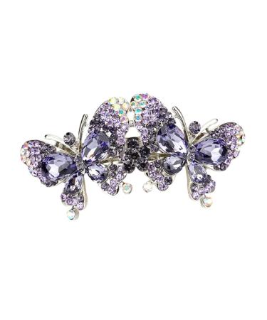 DOITOOL Hairpin Hair Jewels for Women Wedding Hair Clips for Brides Back Hair Barrette Retro Hair Barrette Keychain Comb Women Hair Accessories Back Hair Clip Miss Purple Spring Zinc Alloy