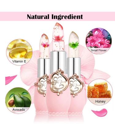 Btspring Clear Flower Jelly Lipstick 6-Pack - Nutritious Moisturizing Lip Balm, Long-Lasting Matte Lip Gloss - Pink - Buy Online on GoSupps.com
