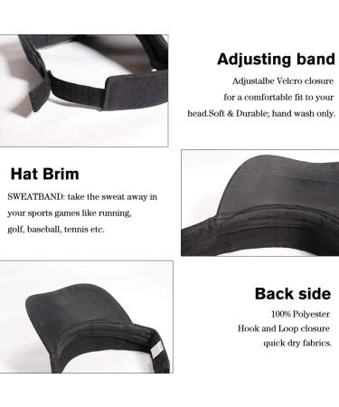 Ultrafun Unisex Adjustable UV Protection Sun Visor Hat Cap - 12 Pack Black - Ideal for Beach, Pool, Golf, Tennis - Buy Online on GoSupps.com