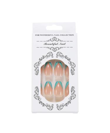 Brishow Coffin Artificial Nails - Shiny Ballerina French False Nails Full Cover 24 Pieces for Women & Girls - Perfect for Easy Nail Art - Buy Online on GoSupps.com