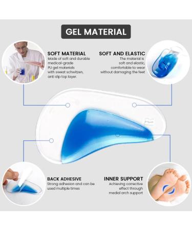 3Pairs Arch Support Shoe Insoles for Flat Feet & Plantar Fasciitis Washable Gel Arch Support Pads for Women Men Kids High Heel Inserts Cushion Pads for Foot Pain - Buy Online on GoSupps.com