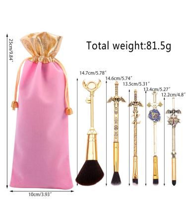 Dan & Dre 5-Part Make-Up Brush Set - The Legend of Zelda | Perfect Cosplay Gift | Women's Cosmetics with Storage Bag - Buy Online on GoSupps.com