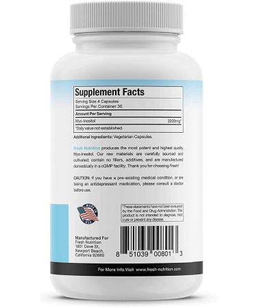 High Potency Myo-Inositol PCOS Supplement 2200mg - 120 Capsules - NMR Verified - Made in USA - Buy Online on GoSupps.com