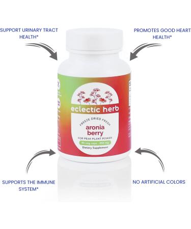 Eclectic Institute Raw Fresh Freeze-Dried Aronia - 450mg Non-GMO Veg Caps (90 Count) - Buy Online on GoSupps.com