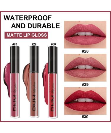 3Pcs Matte Ruby Red & Light Red Liquid Lipstick Set | Long Lasting & Waterproof Lip Gloss Gift | Matt Lipstick for Women - Set10 - Buy Online on GoSupps.com