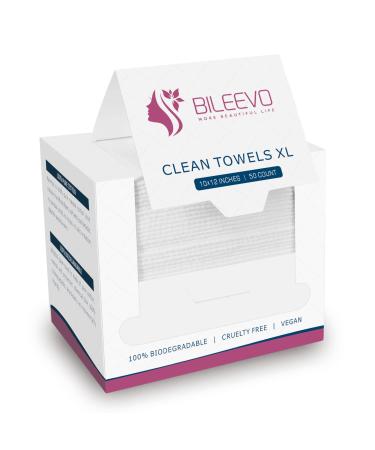 BILEEVO Disposable Face Towels XL  10 x 12  100% Cotton  Clean Towels for Washing Face  Face Wash Cloth  Dry Face Wipes  Makeup Removing  Facial Cleansing  Nursing  Travel (50 Count  Pack of 1) 50 Count (Pack of 1)