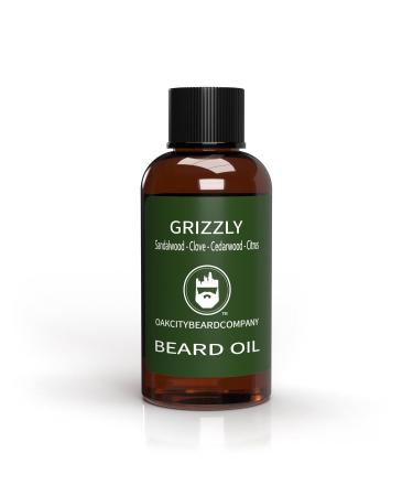 Grizzly Beard Oil - 2oz Sandalwood Clove Cedarwood & Citrus - OakCityBeardCo - Premium Beard Conditioner for Men - Buy Online on GoSupps.com