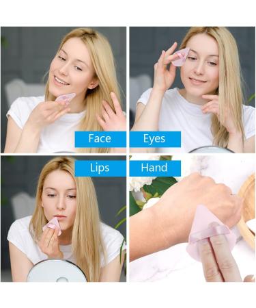 Ainiv 4 PCS Triangle Makeup Puff Set | Reusable Soft Powder Sponge | Dual-Use Cosmetic Puff | for Loose Powder & Foundation | Pink + White - Buy Online on GoSupps.com