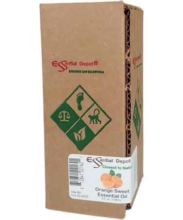 Essential Depot Orange Sweet Essential Oil - GC/MS Tested - Supplied in 4 oz. Amber Glass Bottle with Black Phenolic Cone Lined and Safety Sealed Cap - Buy Online on GoSupps.com