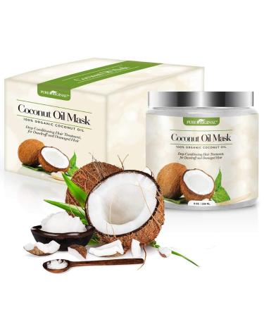 Alayna Pure Organic Coconut Oil Hair Mask - Hydrating Treatment for Natural Hair Growth - Repairs Dry & Damaged Hair - 8 oz - Buy Online on GoSupps.com
