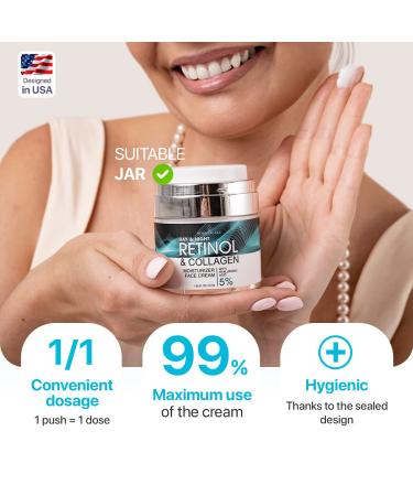 Retinol Facial Moisturizer with Hyaluronic Acid & Collagen - Anti-Aging Day/Night Cream for Women and Men - Buy Online on GoSupps.com
