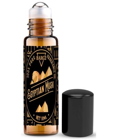 Bargz Natural Egyptian Musk Oil Bottle 0.33oz/10ml - Perfume Fragrance for Sensual Skin Hair Body & Massage - Pure and Exquisite Aroma (Roll on)
