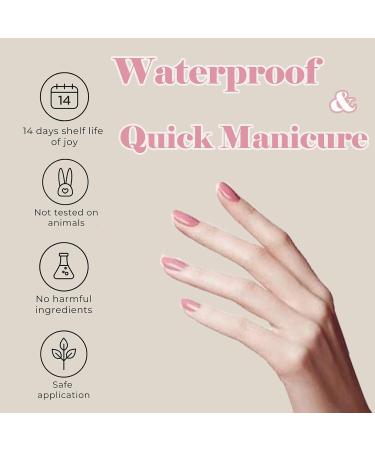 Semi Cured Gel Nails Strips 20Pcs Gel Nail Wraps Self Adhesive Gel Nail Stickers Single Color in Paste Pink Full Wraps Nail Art Stickers with Nail File & Stick-UV/LED Lamp Required 01 - Buy Online on GoSupps.com
