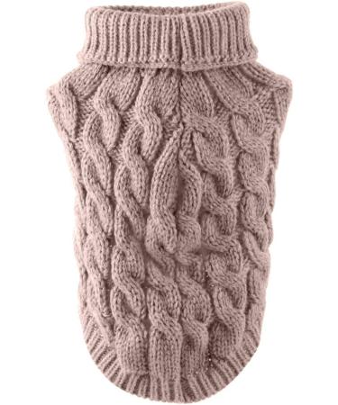 Buy Dog Roll Collar Knitting Sweater - Winter Warmer for Small Medium & Large Dogs | Cozy Khaki Knit Coat for Puppies & Cats - Size M - Buy Online on GoSupps.com