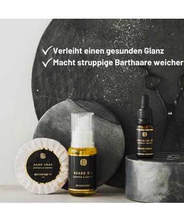 Premium Benjamin Barber Beard Oil - Daily Care with Saffron & Leather Fragrance | Natural Swedish Ingredients (50ml) - International Shipping Available - Buy Online on GoSupps.com
