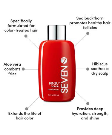 SEVEN Rinzu COLOR Conditioner - Sulfate Free Hair Care for Color-Treated Hair Moisturizes & Extends Color Retention with Argan Oil Pro Vitamin B5 Made in USA - 10.7 Fl Oz - Buy Online on GoSupps.com