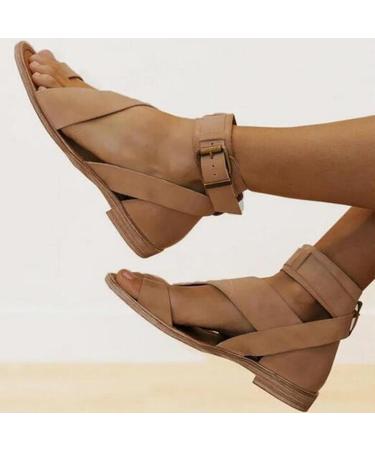 Summer Toe Corrector Flip Flops Vintage Orthopedic Sandals for Women | Lightweight & Breathable Bunion Slippers for Plantar Fasciitis - Size 8.5 Khaki - Buy Online on GoSupps.com