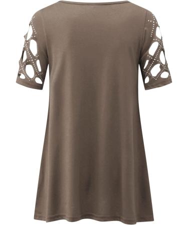 Shop Trendy Genetic Women's Tops: V/O Cutout Floral Sleeve T-Shirts Summer Tunic Plus Sizes in White Black & Red | International Shipping Available - Buy Online on GoSupps.com