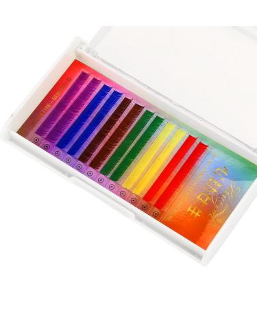 Rainbow Colorful False Eyelashes - Gradient Individual Eyelash Extensions (12mm) for Stunning Looks | Shop Internationally - Buy Online on GoSupps.com