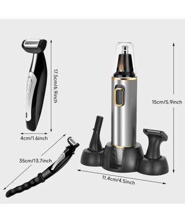 Buy Back Shaver for Men - Rechargeable Electric Body Groomer with Extreme Reach & Nose Hair Trimmer | Effortless Grooming for All Body Types - Buy Online on GoSupps.com