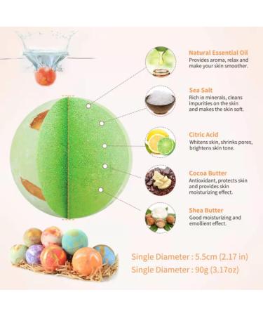 Lifany Bath Bomb Gift Set - 12PCs for Bubble & Spa Bath - Perfect Gift for Birthday, Valentines, Mothers Day & Christmas - Buy Online on GoSupps.com