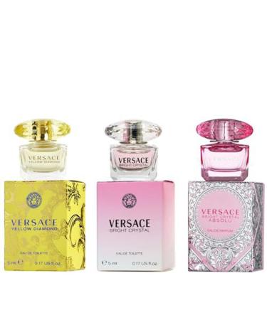 Versace Miniature Variety Trio Collection Perfume Gift Set for Women Absolu Bright Crystal Yellow Diamond - Buy Online on GoSupps.com