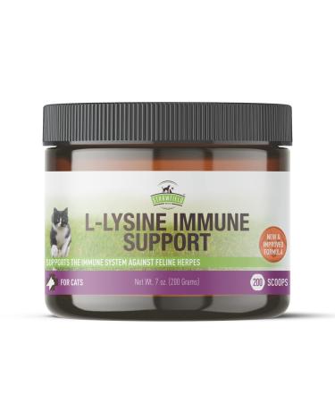Lysine for Cats - L Lysine Powder Cat Supplements - 900mg, 200 Scoops - Llysine Kitten, Cat Immune System Support Supplement for Cold, Sneezing, Eye Health, Upper Respiratory Infection Treatment, USA