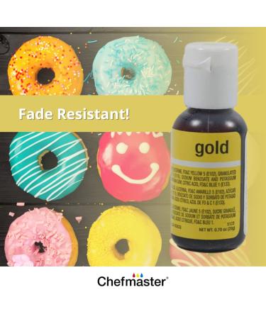 Chefmaster Gold Liqua-Gel Food Coloring 0.70 oz | Vibrant Professional-Grade Dye for Baking & Decorating | Made in USA - Buy Online on GoSupps.com