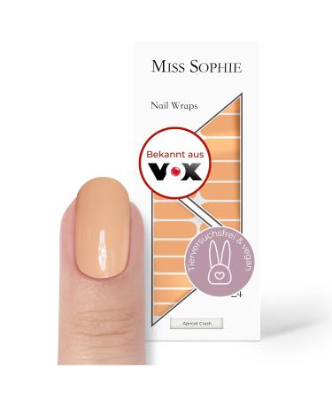 Original Miss Sophie Nail Foils Soft Touch I 24 Ultra-D nne nail polish stripes single-colored Apricot Crush I For finger & toenails I sticks to natural and painted acrylic gel & shellac nails