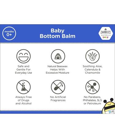 Zarbee's Baby Daily Bottom Balm 4 oz - Soothing Diaper Rash Relief - Buy Online on GoSupps.com