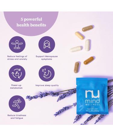 Nu Mind All-in-one Menopause Supplements for Women 5 x Day Trial - Hot Flushes/Anti-Anxiety/Hormone Balance/Boost Sleep & Memory - 40 Ingredients - Co-Q10 Saffron Adaptogens - Vitamins & Minerals 5 count (Pack of 1) - Buy Online on GoSupps.com