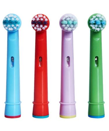 Kids Toothbrush Replacement Heads for Oral-B  Extra-Soft Bristles  Fits Both Electric and Battery for Oral-B Braun Brushes  Except Vitality Sonic  CrossActino Power  Sonic Complete  Pulsonics  EB-10A 4 Count (Pack of 1)