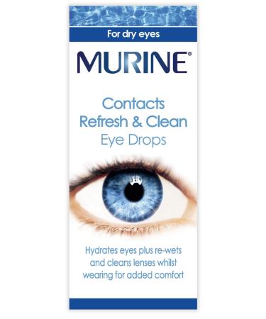 Murine Contacts Refresh & Clean Eye Drops Clean and Hydrate all Types of Contact Lenses 15 ml