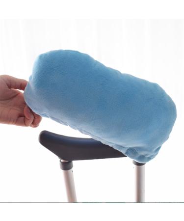 Underarm Crutch Pading Thickened Underarm Liner Forearm Handle Pillowcase 1 Double 8.6 x 4.7 Inches (Blue)