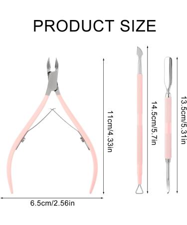 Yolev 3pcs Cuticle Trimmer with Cuticle Pusher 3 PCS Pink Nail Cuticle Nipper Professional Pedicure Manicure Nippers Rainbow Sharp Durable Pedicure Manicure Tools for Fingernails and Toenails - Buy Online on GoSupps.com