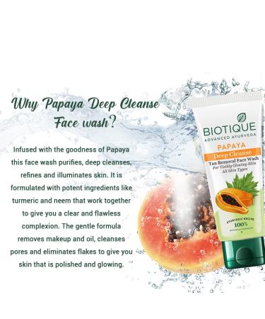 Biotique Bio Papaya Exfoliating Face Wash 150ml - For All Skin Types - Buy Online on GoSupps.com