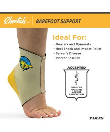 Tulis Cheetah Heel Cup & Compression Sleeve for Severs Disease - Youth Small Size - Gymnasts & Dancers - 1 Pack - Buy Online on GoSupps.com