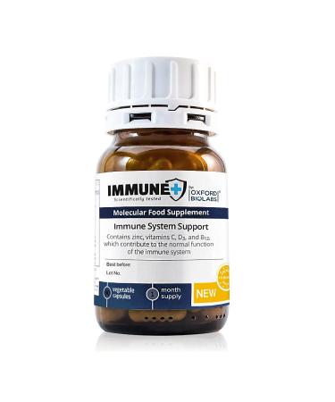 Oxford Biolabs Molecular Food Supplement Immune+ - Immune System Support - Black Elderberry Extract & Zink & -Glucan - Vegan - 1 Month Supply