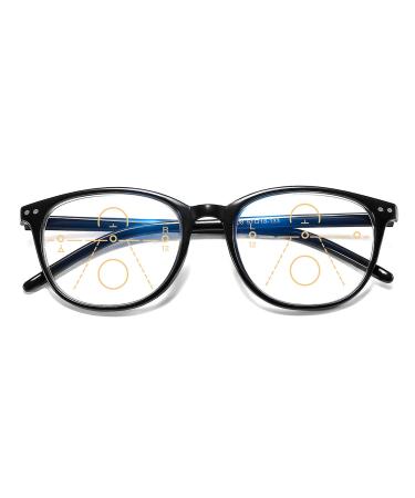 NC Bifocal reading glasses Anti Blue Reading Club Blow Lights Blocking Computer Glasses Men Women's Anti-Environmental Glasses Multifocal Sight Correcting Reflections 1.0 Large frame glasses