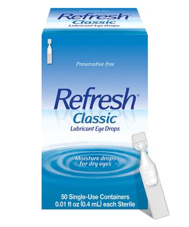 Refresh Classic Lubricant Eye Drops, Preservative-Free,0.01 Fl Oz Single-Use Containers, 50 Count (Pack of 1), Packaging May Vary - Buy Online on GoSupps.com