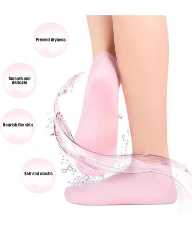 Silicone Moisturizing Socks 1 Pair Long Soft Gel Socks Anti Slip Women Foot Mask Socks Spa Pedicure for Dry Cracked Feet Softening Calluses Rough Skin L - Buy Online on GoSupps.com